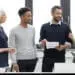 Team of business managers working with new startup project in office