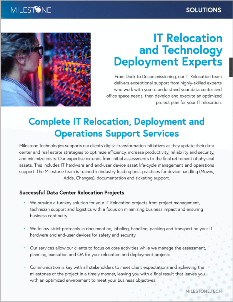 IT Relocation, IT Relocation Data Sheet