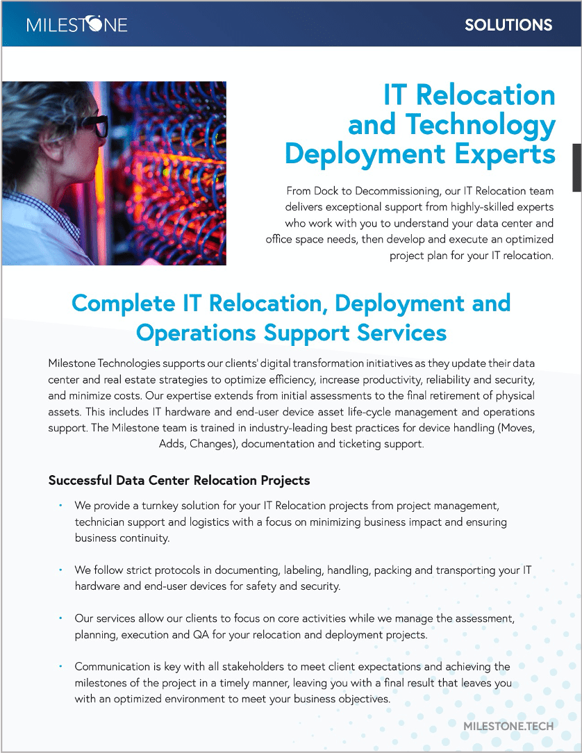 IT Relocation Data Sheet