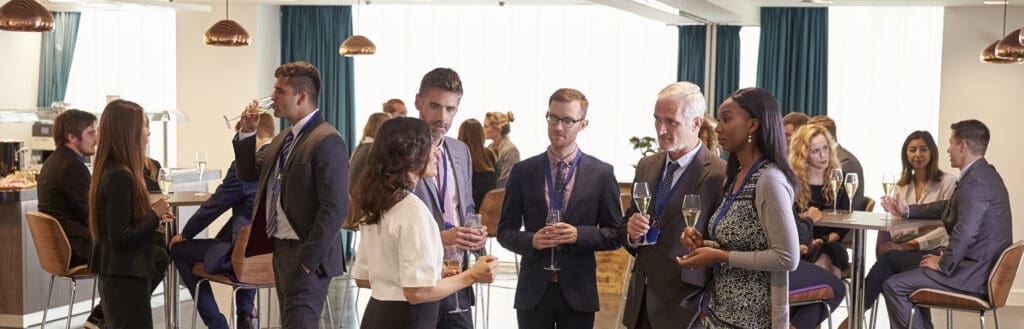 Delegates Networking At Conference Drinks Reception
