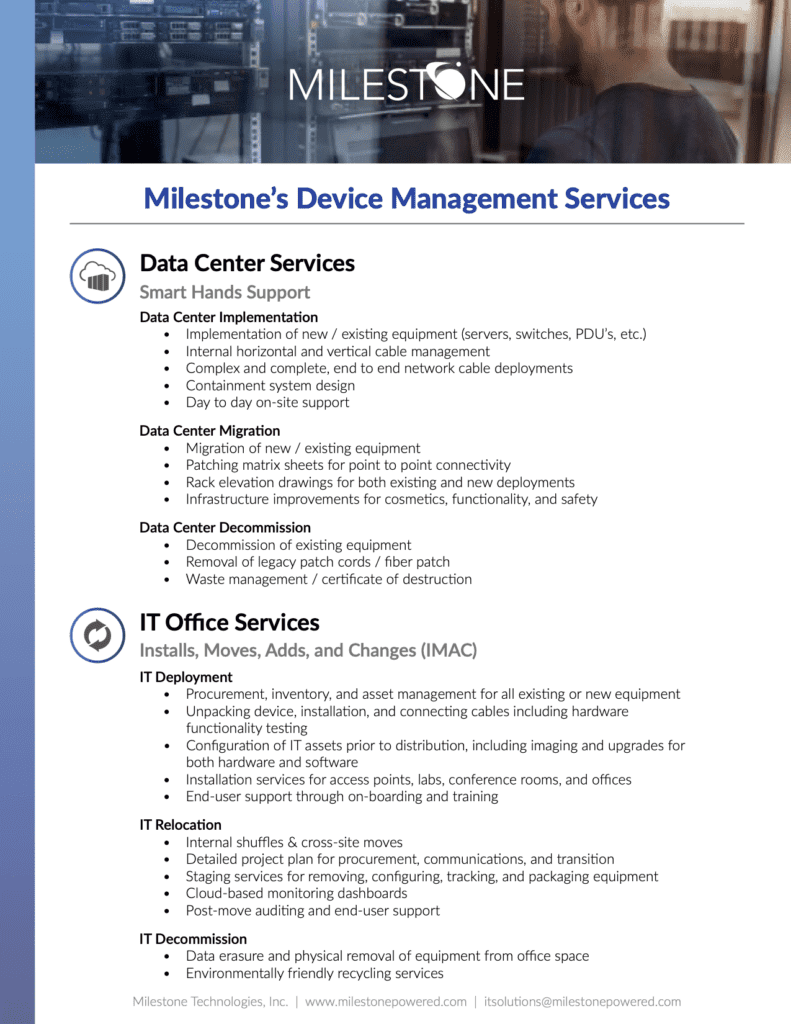 Device Management Services Data Sheet, Device Management Services Data Sheet